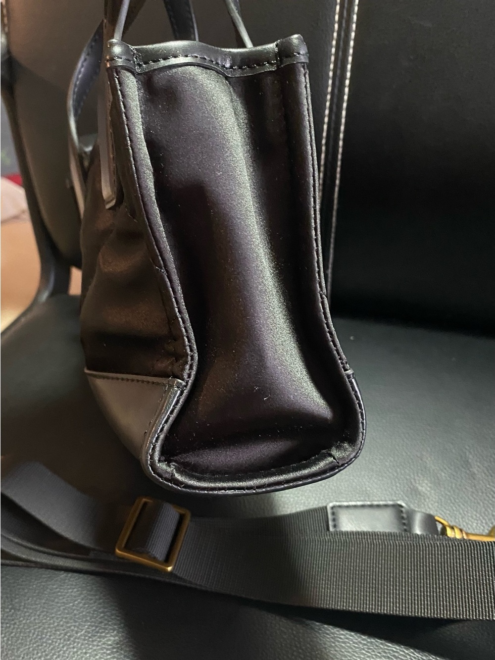 Kurt Geiger Black Mini Nylon Tote Crossbody handbag with Gold Hardware - Picture 9 of 14